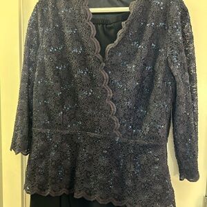 Two piece mother of the bride/groom dress.  Longer skirt.